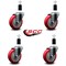 Service Caster 4'' Red Poly Wheel Swivel 1-3/8'' Expanding Stem Caster Set, 4PK SCC-EX20S414-PPUB-RED-138-4 - alternate 4